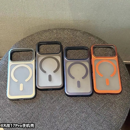 Case For XR To 17 Pro 11 Style 17 Pro Back Cover Housing Back Battery Middle Replacement Rear