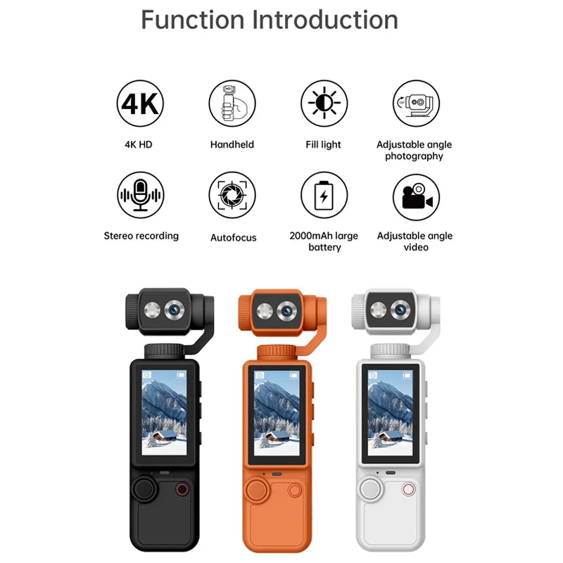 2026 new 4K Vlog camera portable pocket sports camera touch screen 16x optical autofocus anti-shake camera video 180° lens flip