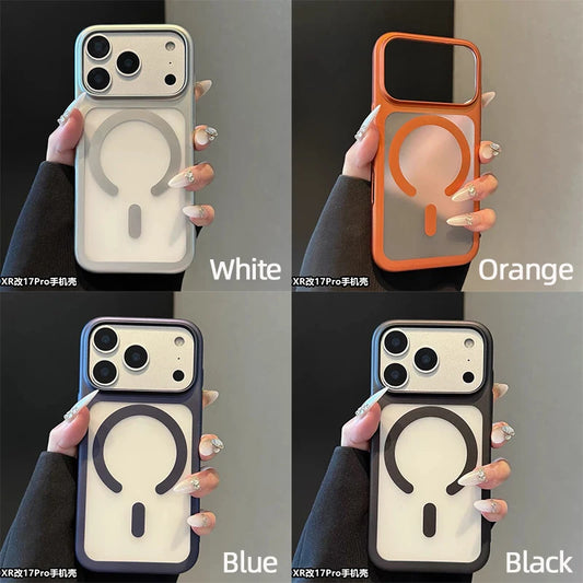 Case For XR To 17 Pro 11 Style 17 Pro Back Cover Housing Back Battery Middle Replacement Rear